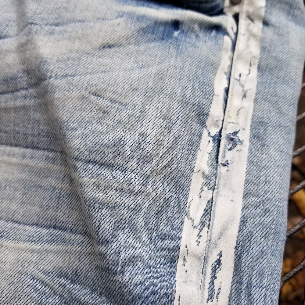 Mnml  Mens Jeans Paint 34 Skinny Pants Destroyed - Picture 8 of 10